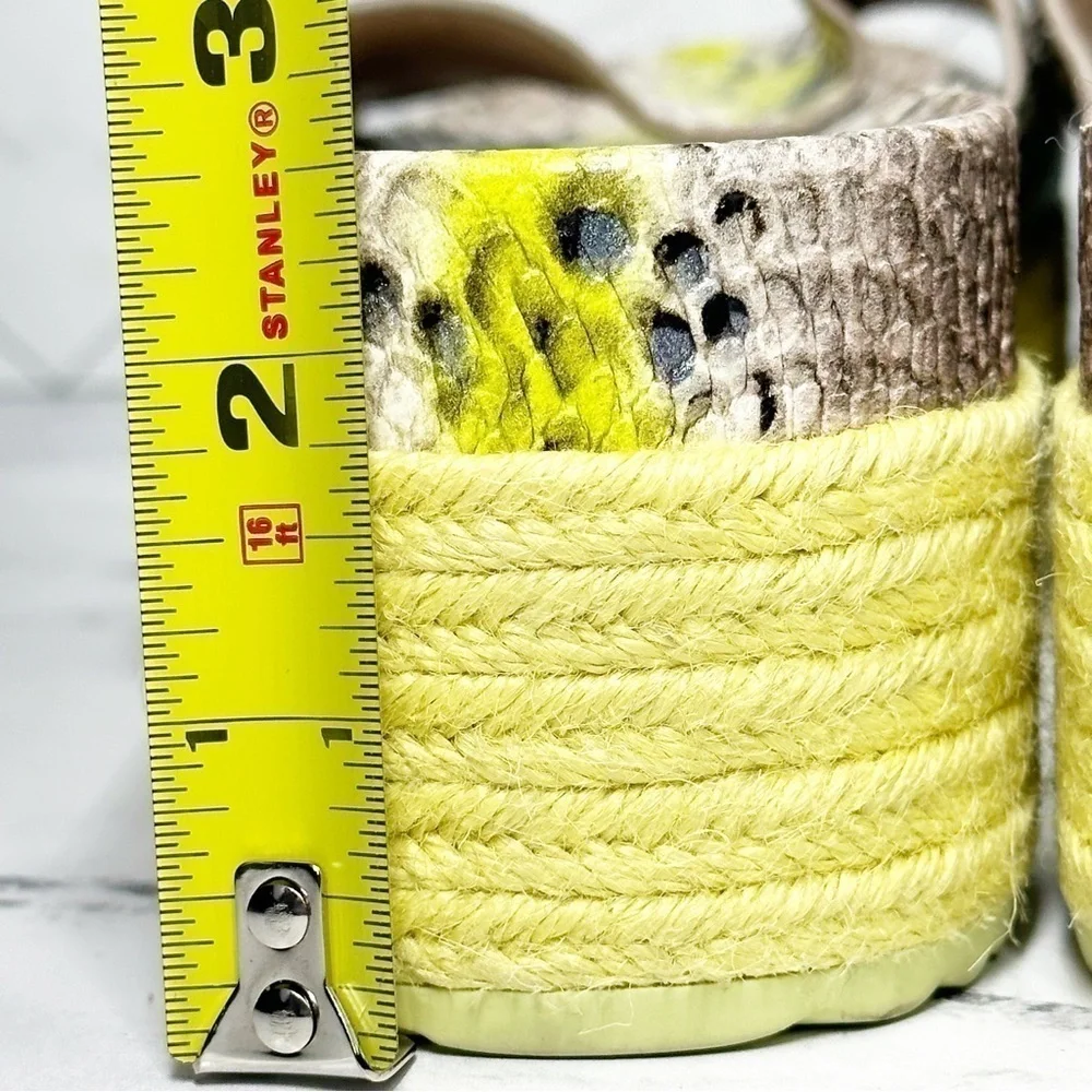 Kate Spade Zia Platform Leather Espadrille Snake Print Size 9 B